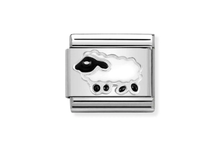 black and white sheep charm