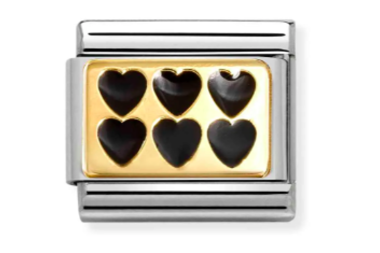 Black Hearts on Gold Link 