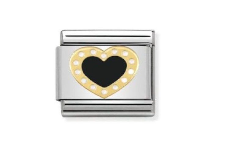 Black Heart with Dots Link