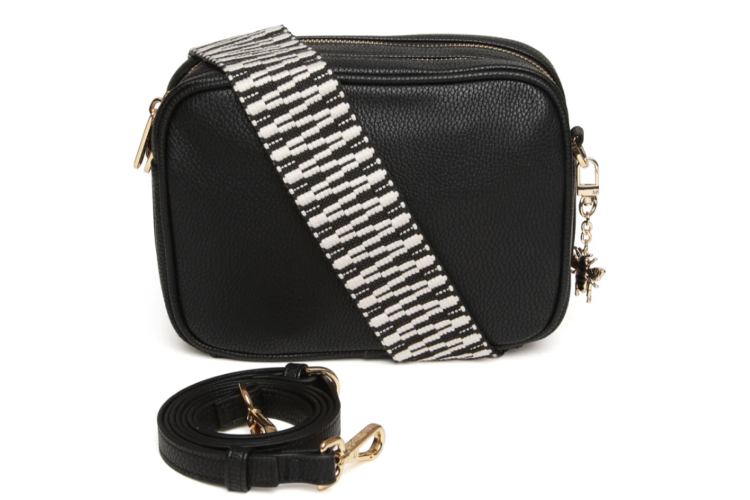 Black Soho Dual Compartment Camera Crossbody Bag