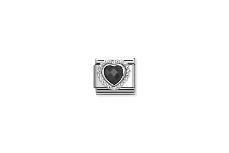 Black Stone Heart Link 