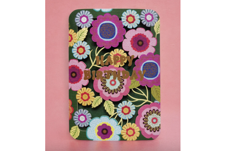 Blossom Cut Pink Birthday Greeting Card