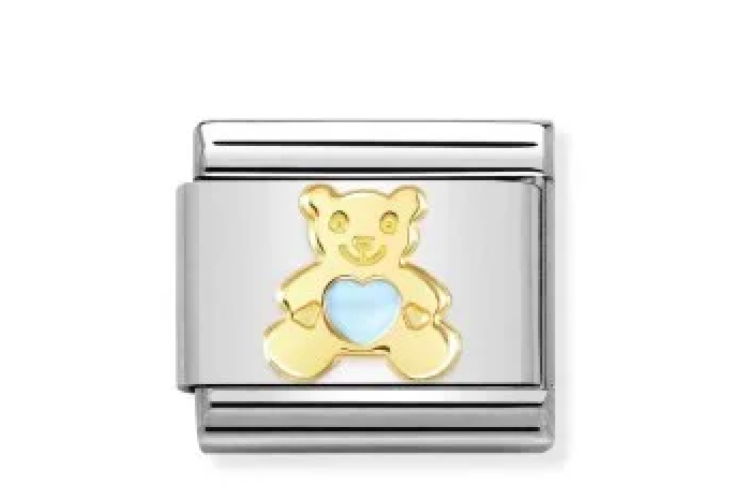Blue Bear In Gold Link 