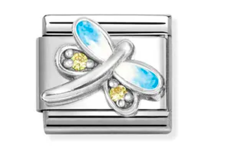 Blue Dragonfly with CZ Link 