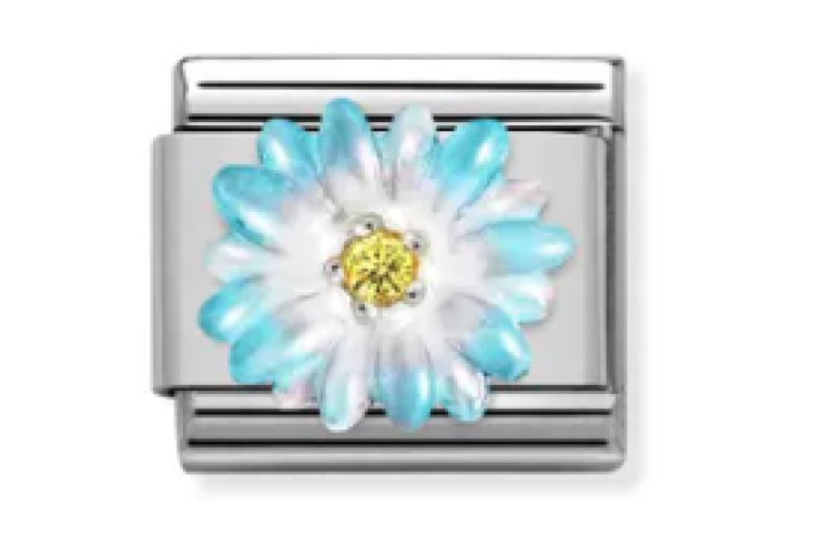 Blue Flower with Yellow Stone Link