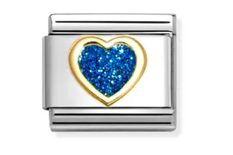 Blue Glitter Heart 