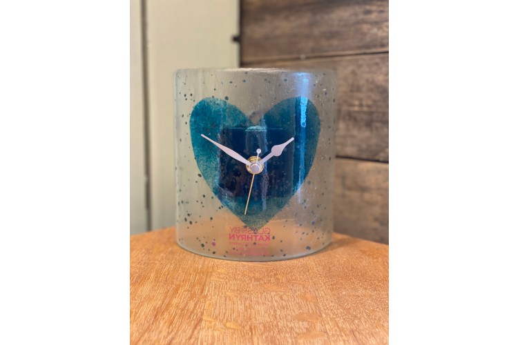 Blue Heart Curve Clock