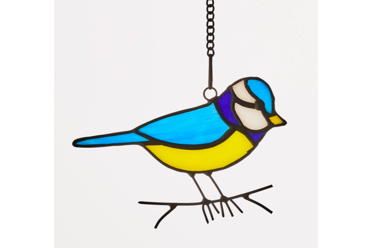 Blue Tit Hanging glass