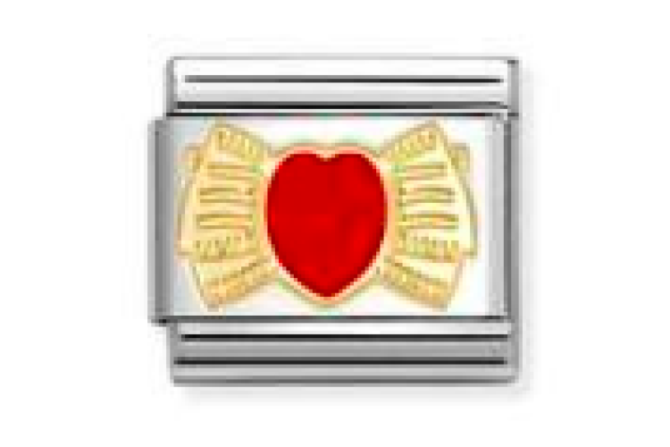 Bow with Red Heart Link 