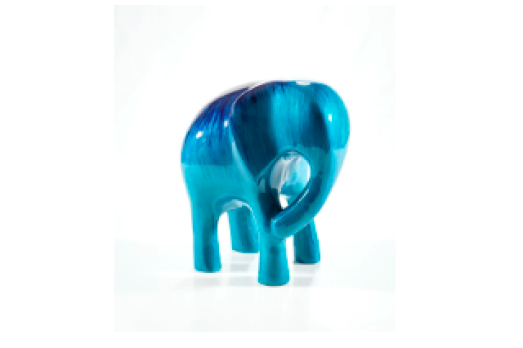 Brushed Aqua Elephant Large