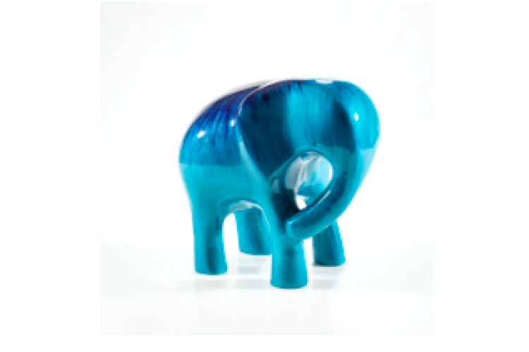 Brushed Aqua Elephant Medium