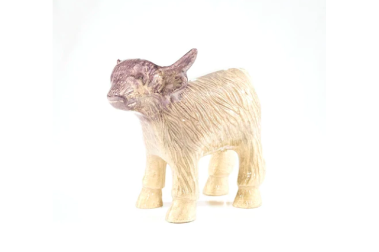 Brushed Silver Highland Cow Medium 