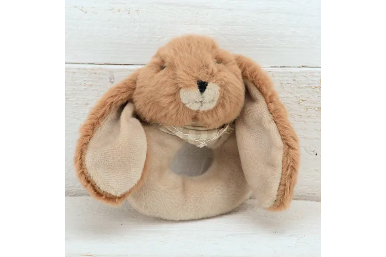 Bunny Rattle Brown & Box