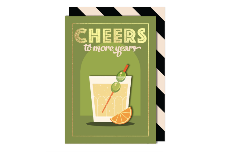 Cheers Martini Birthday Card