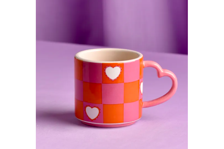 Chequer and Heart Mug