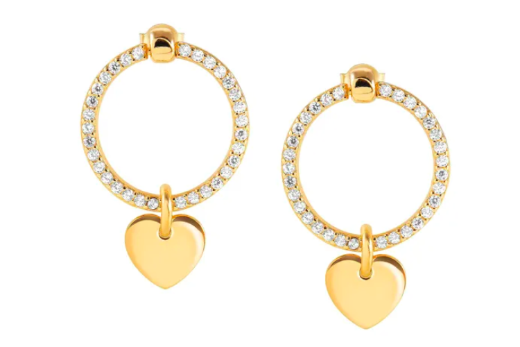 Chic & Charm Gold Heart Earring 