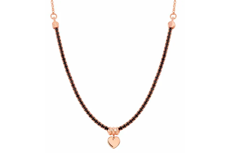 Chic & Charm Rose Gold Necklace with Heart 