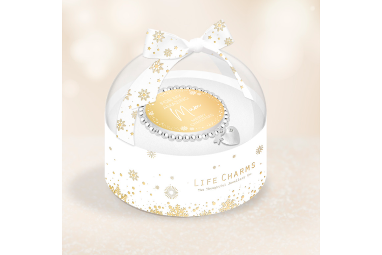 Christmas Bracelet in Bauble Box - Amazing Mum 