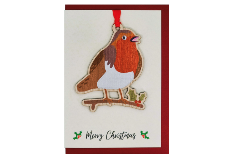 Christmas Robin Card with Gift