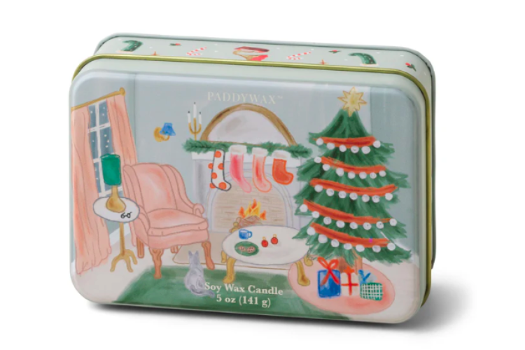 Christmas Tin Candle Livingroom  - Perimmon & Chestnut