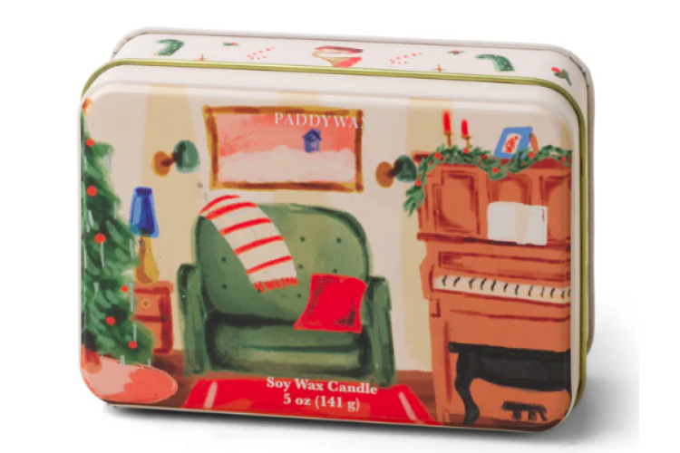 Christmas Tin Candle Piano - Pomegranate 