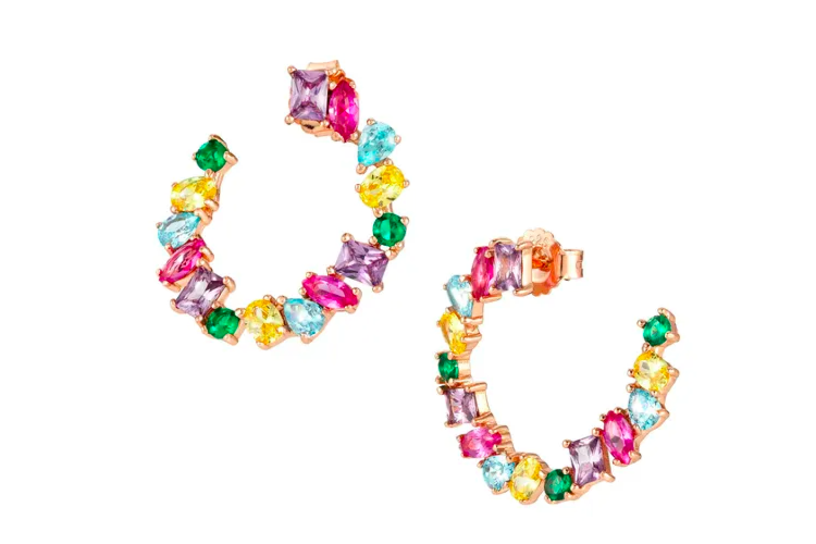 Colour Wave Earring Colour Stones 