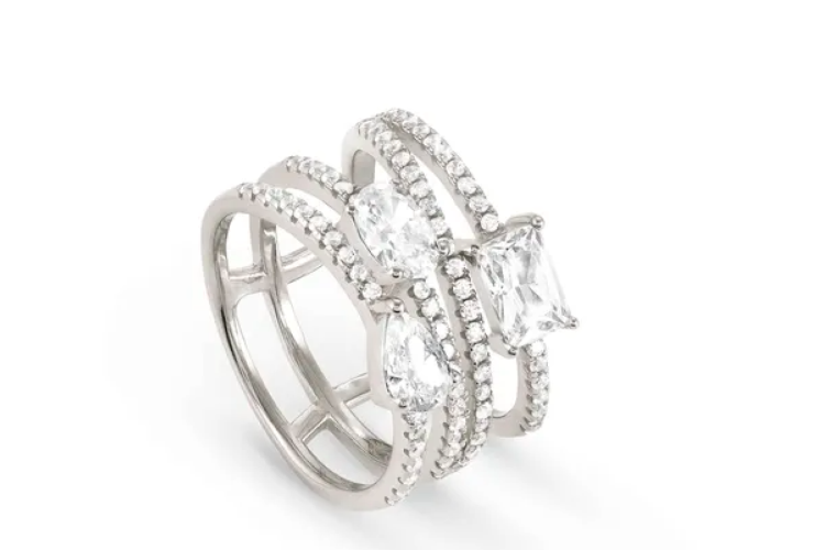 Colour Wave Ring White Stones