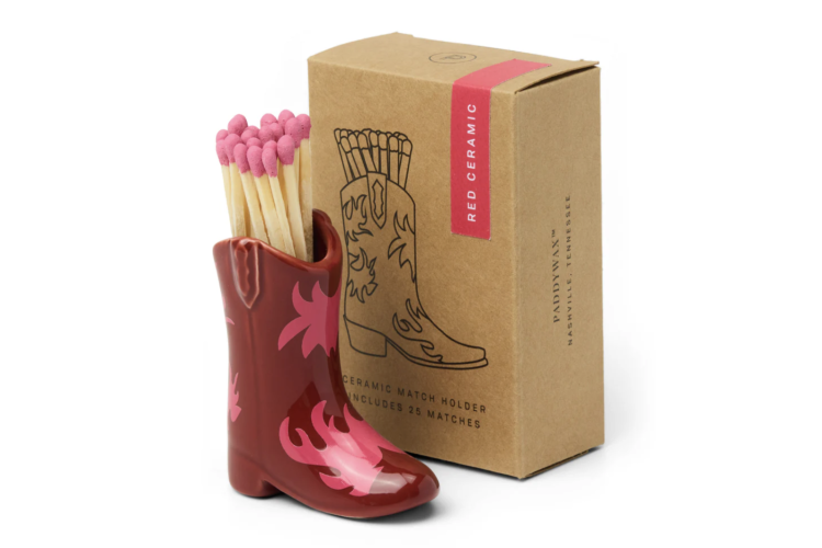 Cowboy Boot Match Holder Red & Pink