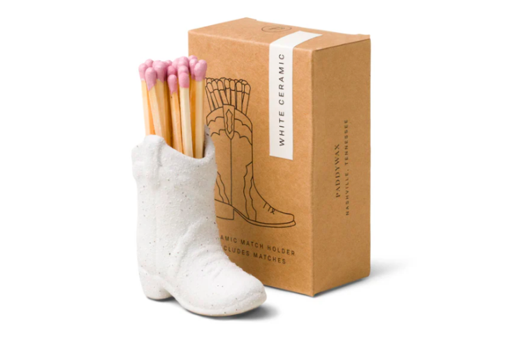 Cowboy Boot Match Holder White 