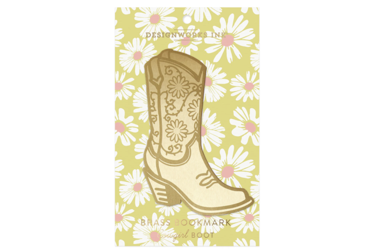 Cowgirl Boots Brass Bookmark