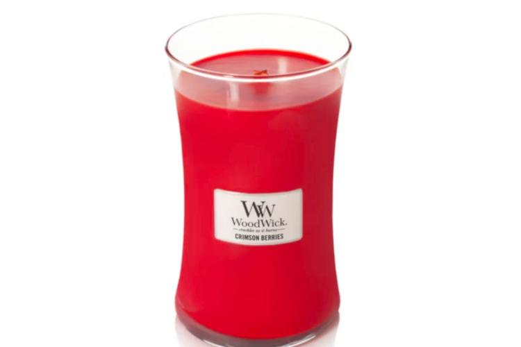 Crimson Berries Large Hourglass Candle 