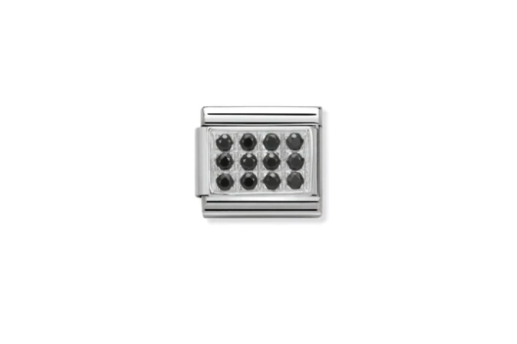 Cubic Zirconia Black Pave Link