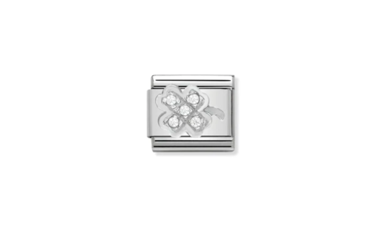 Cubic Zirconia Clover Link
