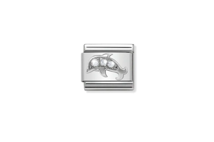 Cubic Zirconia Dolphin Link