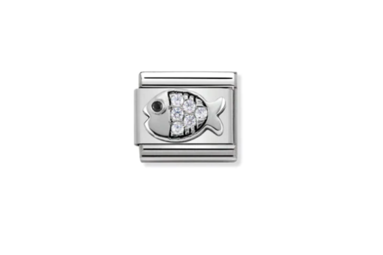 Cubic Zirconia Fish Link