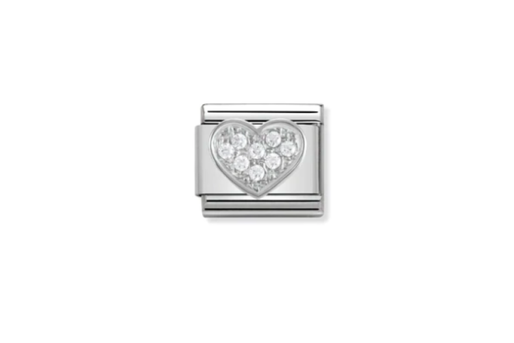 Cubic Zirconia Heart Link