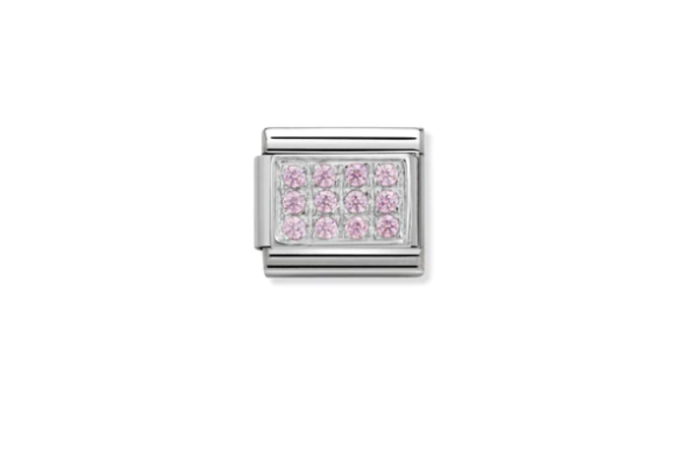 Cubic Zirconia Pink Pave Link