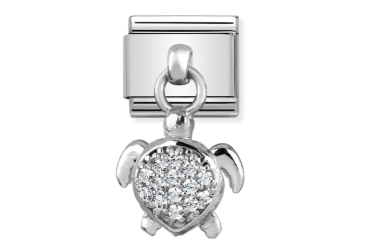  Cubic Zirconia Sea Turtle Pendant Link 