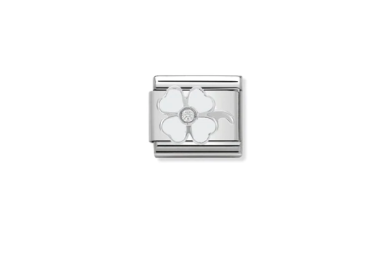 Cubic Zirconia White Clover Link