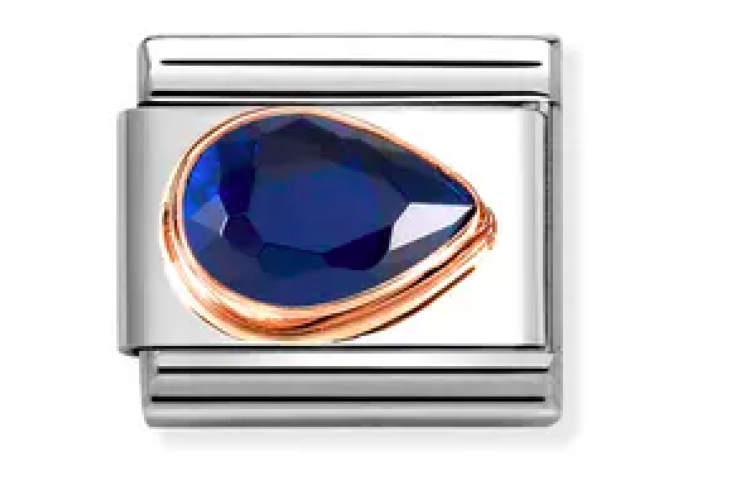 Dark Blue Stone Drop Right Link 