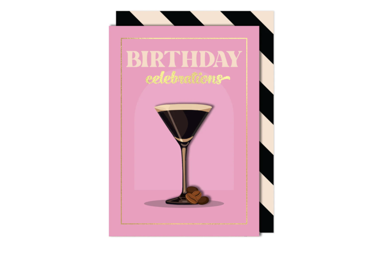 Espresso Martini Birthday Celebrations Card