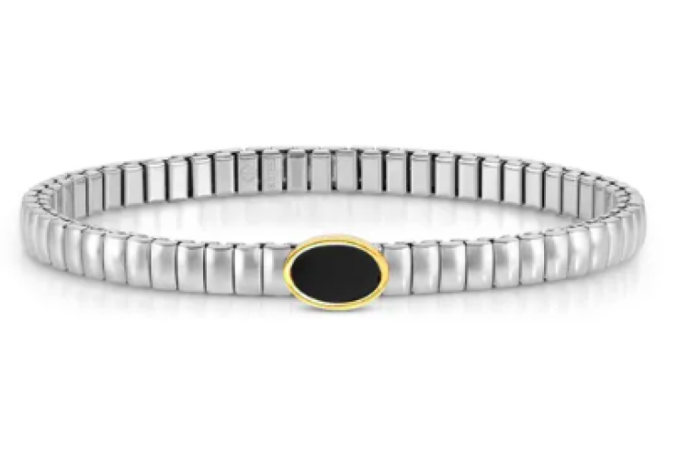 Extension Black Agate Oval Bracelet