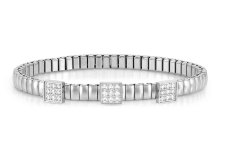 Extension Cubic Zirconia 3 Square Bracelet