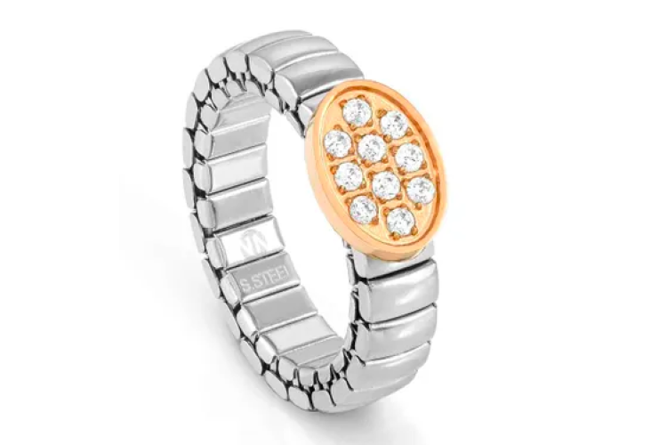 Extension Cubic Zirconia Rose Gold Oval Ring 