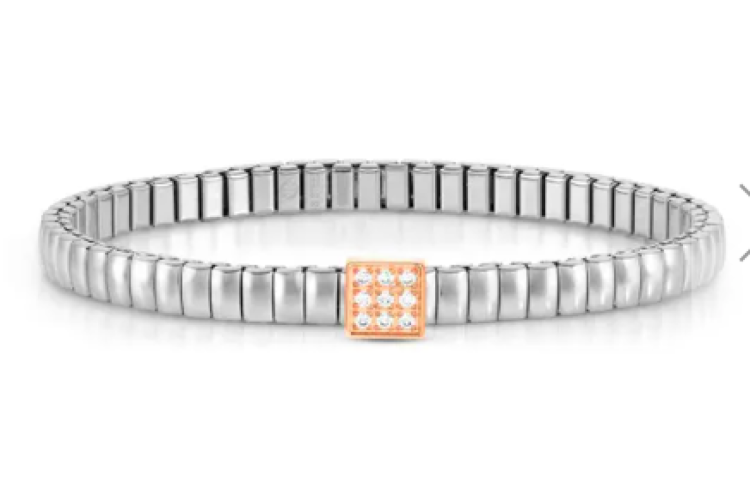 Extension Cubic Zirconia Rose Gold Square Bracelet