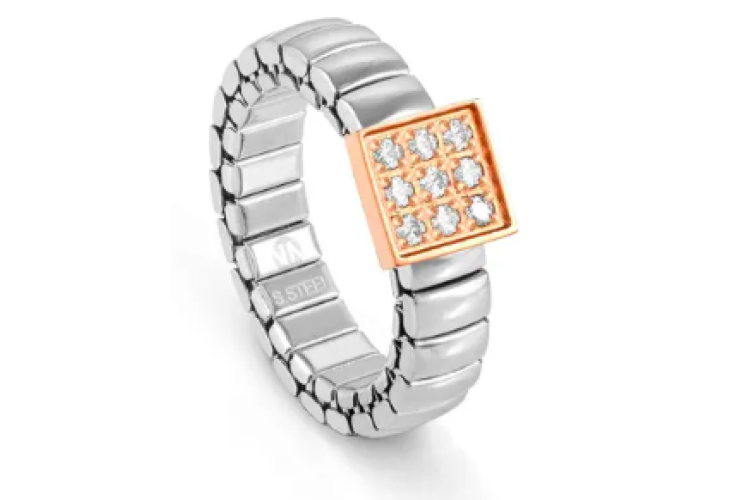 Extension Cubic Zirconia Rose Gold Square Ring 