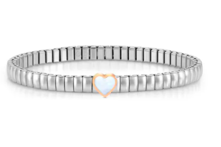 Extension Gold Morther of Pearl Heart Bracelet