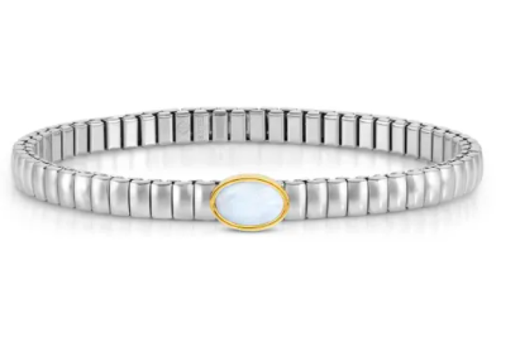 Extension Gold Morther of Pearl Oval Bracelet