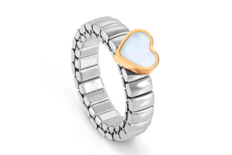 Extension Gold Morther of Pearl Heart Ring 