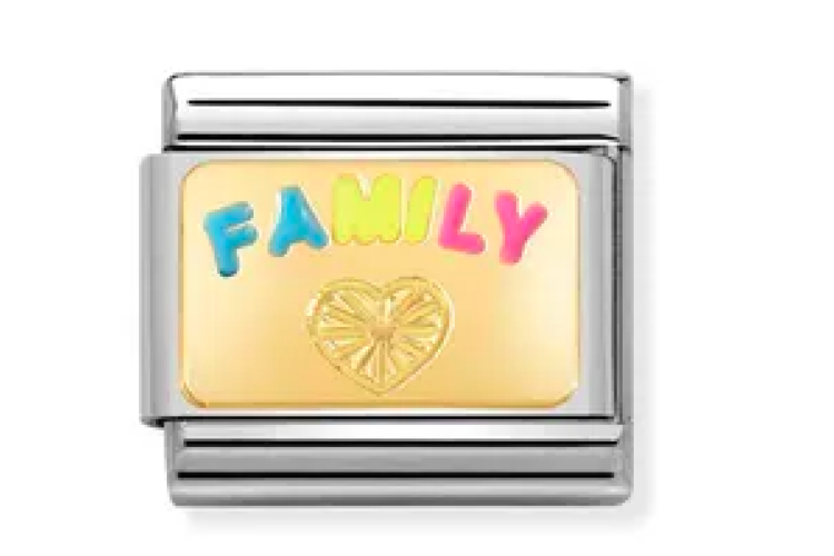 Family Etched Heart Link 